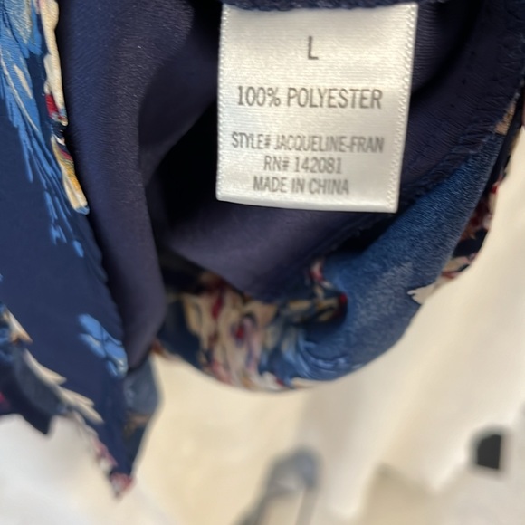 Blue rain women’s size large spaghetti strap, blue floral sundress - Picture 5 of 5